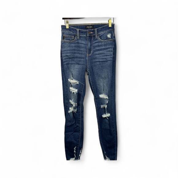 Judy Blue Raw Hem Skinny Jeans Size 7/28 - Picture 1 of 8